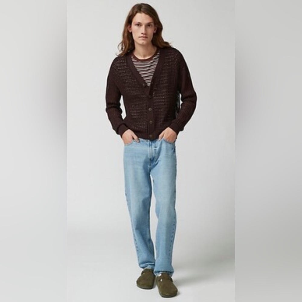 NWOT Urban Outfitters BDG Beach Cardigan Unisex Chocolate Brown Size S - Picture 2 of 10